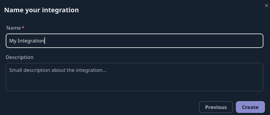 pfSense Integration Creation Screen