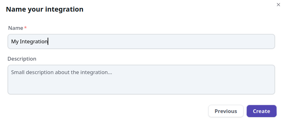 pfSense Integration Creation Screen